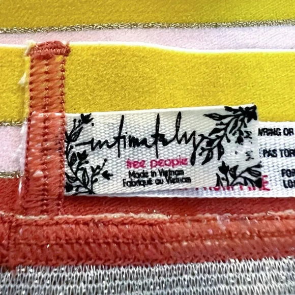 Intimately Free People Shimmer Sheer Panty With Striped Elastic Waist Size M EUC - Picture 7 of 9